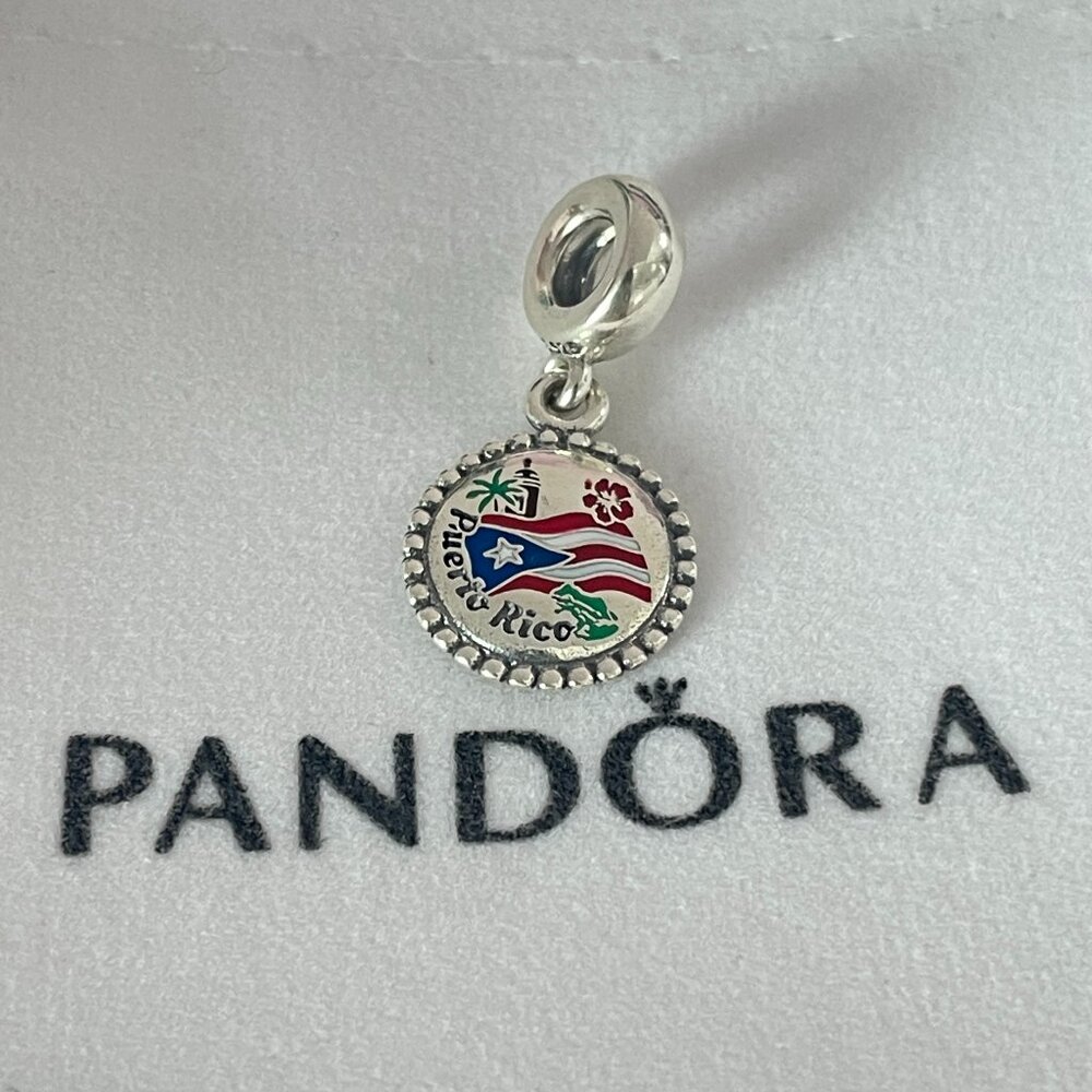 RARE Authentic PANDORA Sterling Silver Special Puerto Rico Country Exclusive